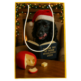 Black Cocker Spaniel Christmas gift bag   ミディアムペーパーバッグ