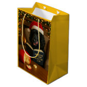 Black Cocker Spaniel Christmas gift bag   ミディアムペーパーバッグ (裏面アングル)