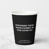 Black Coffee Paper Cups Company Logo Branded 8 oz 紙コップ (裏面)