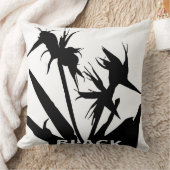 BLACK - Cojín con Flor del paraíso en negro クッション (ブランケット)