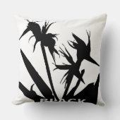 BLACK - Cojín con Flor del paraíso en negro クッション (正面)