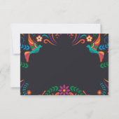 Black Colorful Floral Nuestra Boda Spanish Wedding サンキューカード (裏面)