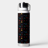 Black Colorful Personalized Water Bottle with Name ウォーターボトル (背面)