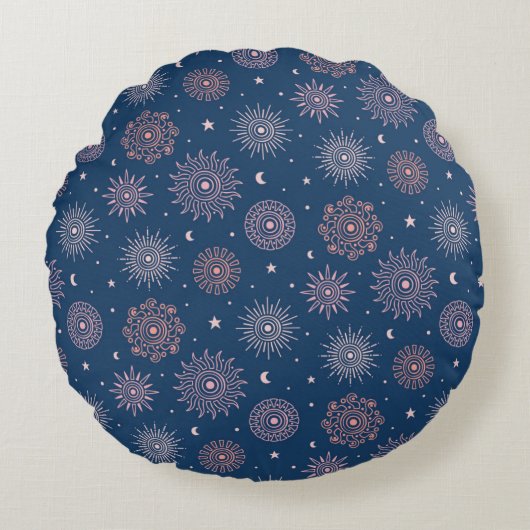 Black colour circle Pillow ラウンドクッション (正面)