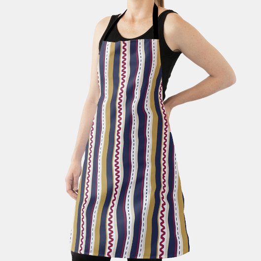 Black colour combination apron エプロン