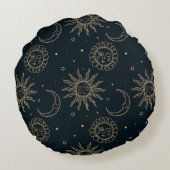 Black colour Round Pillow ラウンドクッション (裏面)