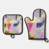 Black Columns in a Landscape 1919 by Paul Klee 鍋つかみ&鍋敷きセット (正面)