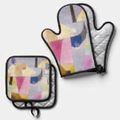 Black Columns in a Landscape 1919 by Paul Klee 鍋つかみ&鍋敷きセット (正面/裏面)