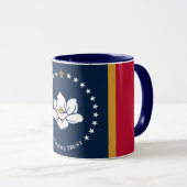 Black Combo Mug with flag of Mississippi, USA マグカップ (正面右)