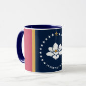 Black Combo Mug with flag of Mississippi, USA マグカップ (正面左)