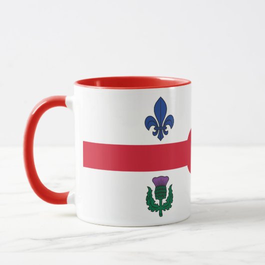 Black Combo Mug with flag of Montreal, Quebec マグカップ (左)