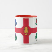 Black Combo Mug with flag of Montreal, Quebec マグカップ (中央)
