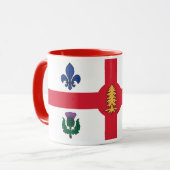 Black Combo Mug with flag of Montreal, Quebec マグカップ (正面左)