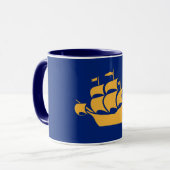 Black Combo Mug with flag of Quebec City マグカップ (正面左)