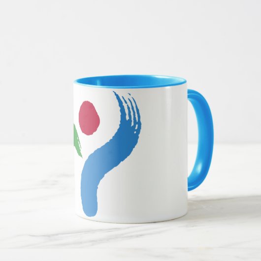 Black Combo Mug with flag of Seoul, South Korea マグカップ (正面右)