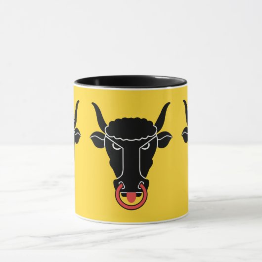 Black Combo Mug with flag of Uri, Switzerland マグカップ (中央)