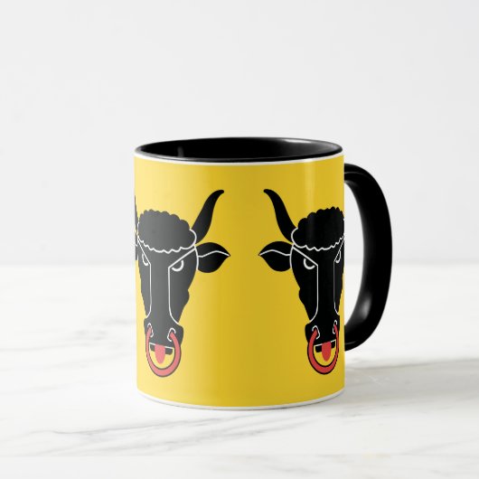 Black Combo Mug with flag of Uri, Switzerland マグカップ (正面右)