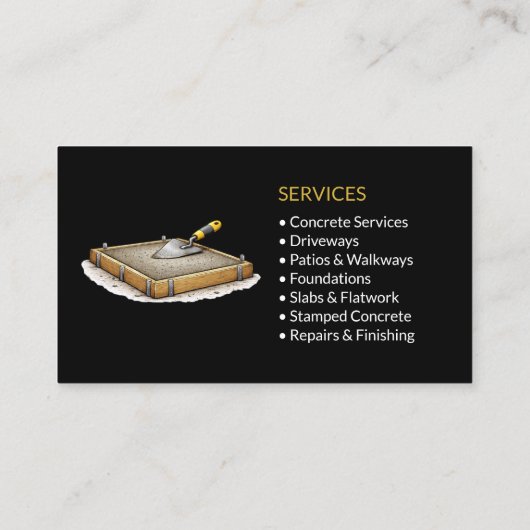 Black Concrete Services Professional 名刺 (裏面)