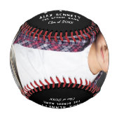 Black Congratulations Graduate Graduation Photo 野球ボール (正面)