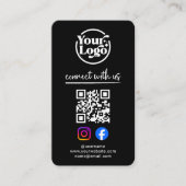 Black Connect With Us QR Code Logo Social Media  名刺 (正面)