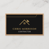 Black Construction Professional Wood QR Code 名刺 (正面)