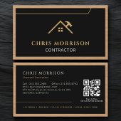 Black Construction Professional Wood QR Code 名刺