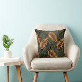 Black Copper Brown Palm Tree Leaf Glam Tropical クッション (椅子)