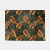 Black Copper Brown Palm Tree Leaf Glam Tropical ドアマット (正面)