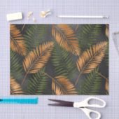 Black Copper Brown Palm Tree Leaf Glam Tropical 薄葉紙 (クラフト)