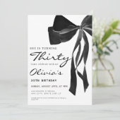 black coquette bow 30th birthday party 招待状 (スタンド正面)
