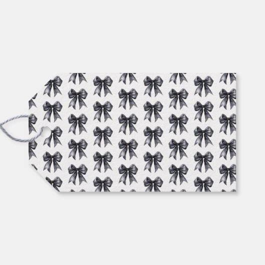 Black Coquette Bow Baby Shower ギフトタグ (裏面横)