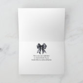 Black Coquette Bow Baby Shower サンキューカード (内部)