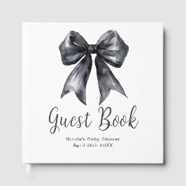 Black Coquette Bow Baby Shower Guest Book ゲストブック