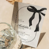Black Coquette Bow Birthday Invitation 招待状