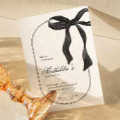 Black Coquette Bow Birthday Invitation 招待状