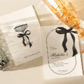 Black Coquette Bow Birthday Invitation 招待状