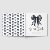 Black Coquette Bow Birthday Party Guest Book ゲストブック (全面)
