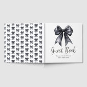 Black Coquette Bow Bridal Shower Guest Book ゲストブック (全面)