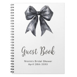 Black Coquette Bow Bridal Shower Guest Book ノートブック