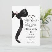 Black Coquette Bow Bridal Shower Invitation 招待状 (スタンド正面)