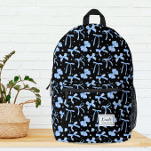 Black Coquette Bow Custom Name  Printed Backpack プリントバックパック
