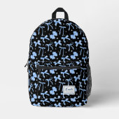 Black Coquette Bow Custom Name  Printed Backpack プリントバックパック (正面)