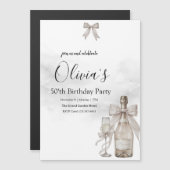 Black Coquette Minimalist Elegant 50th Birthday (正面/裏面)