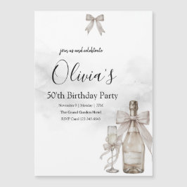 Black Coquette Minimalist Elegant 50th Birthday