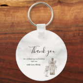 Black Coquette Minimalist Elegant 50th Birthday キーホルダー (正面)