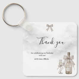 Black Coquette Minimalist Elegant 50th Birthday キーホルダー