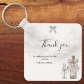 Black Coquette Minimalist Elegant 50th Birthday キーホルダー (正面)