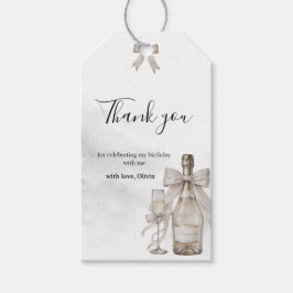 Black Coquette Minimalist Elegant 50th Birthday ギフトタグ