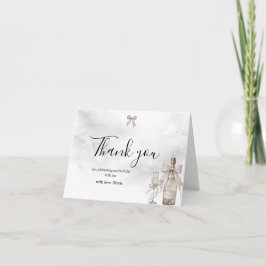 Black Coquette Minimalist Elegant 50th Birthday サンキューカード