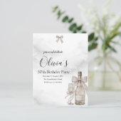 Black Coquette Minimalist Elegant 50th Birthday シーズンポストカード (スタンド正面)